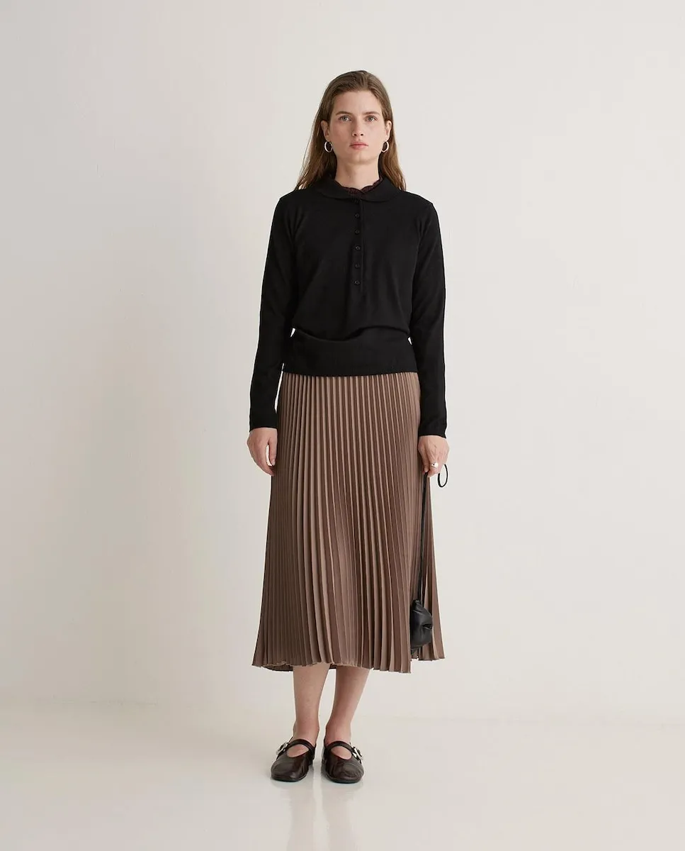 

Плиссированная юбка с эластичным поясом Yerse, коричневый