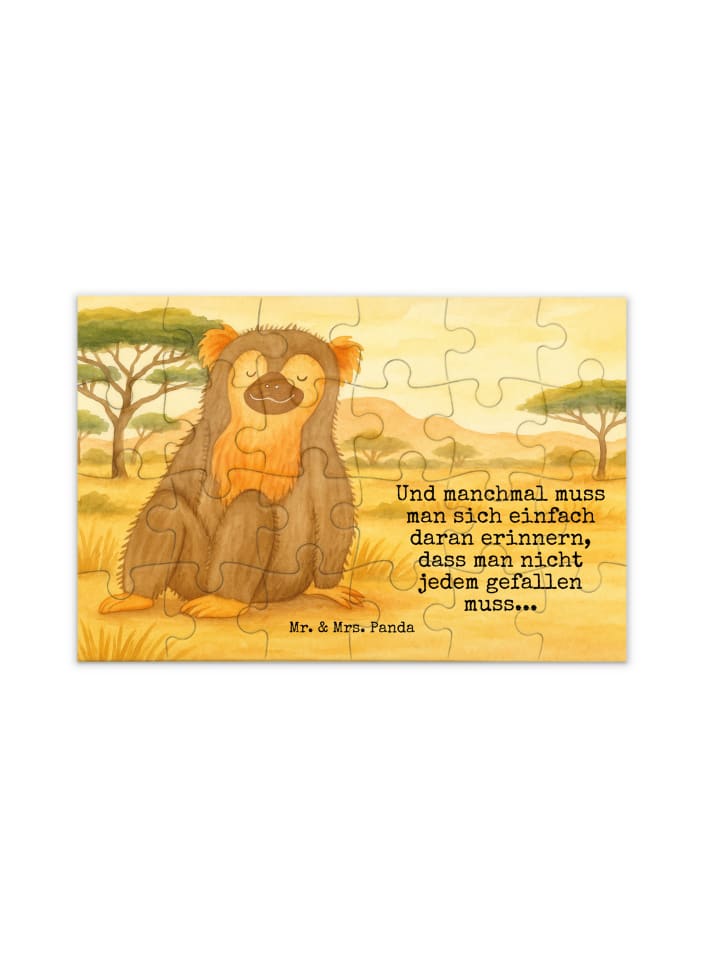 

Mr. & Mrs. Panda Изображение обезьянки-головоломки с надписью белого цвета