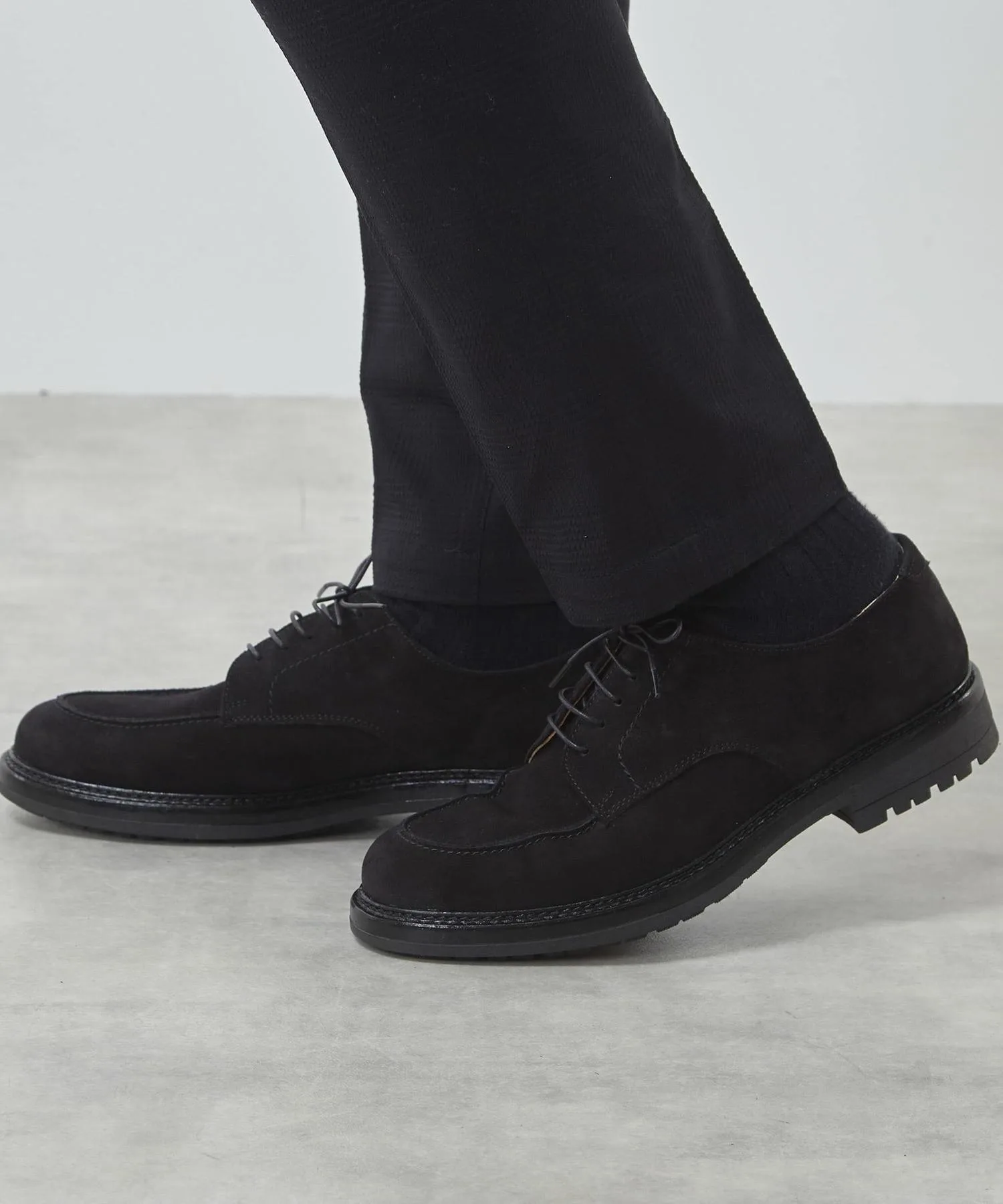Мужские туфли U-образный мыс кожаные Round U Tip Leather Shoes MEN'S MELROSE коричневые — фото 4