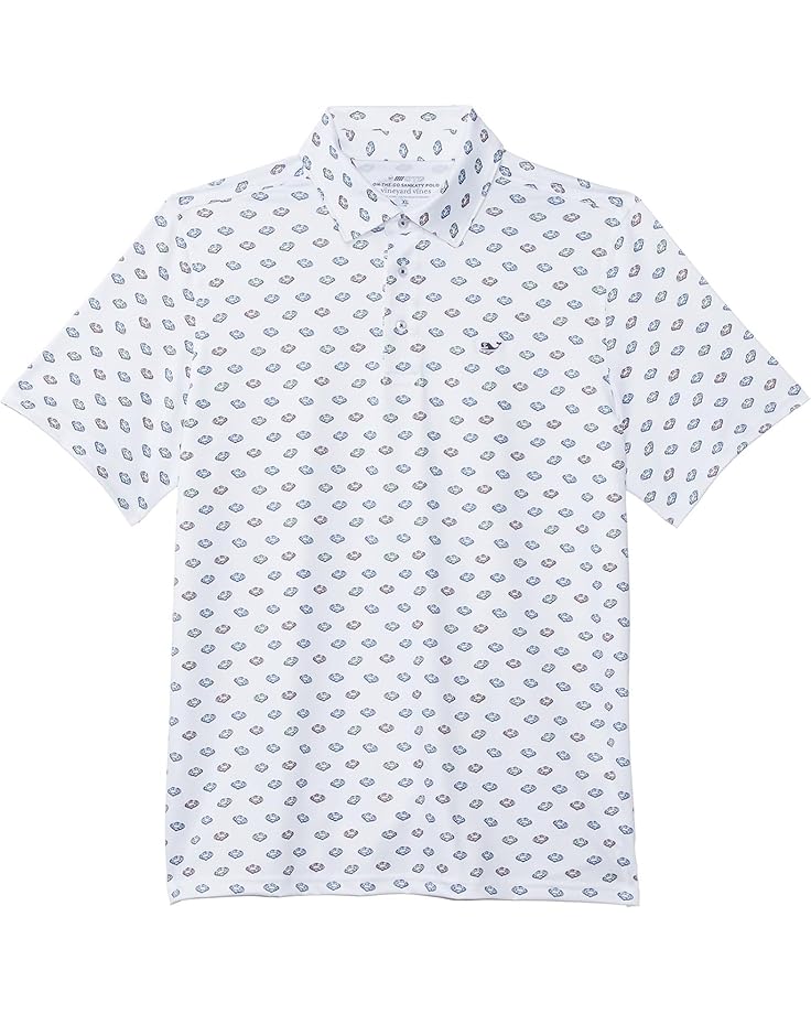 

Поло Vineyard Vines Kids Boys Printed Sankaty Polo, цвет Overboard Allover Boys - White Cap