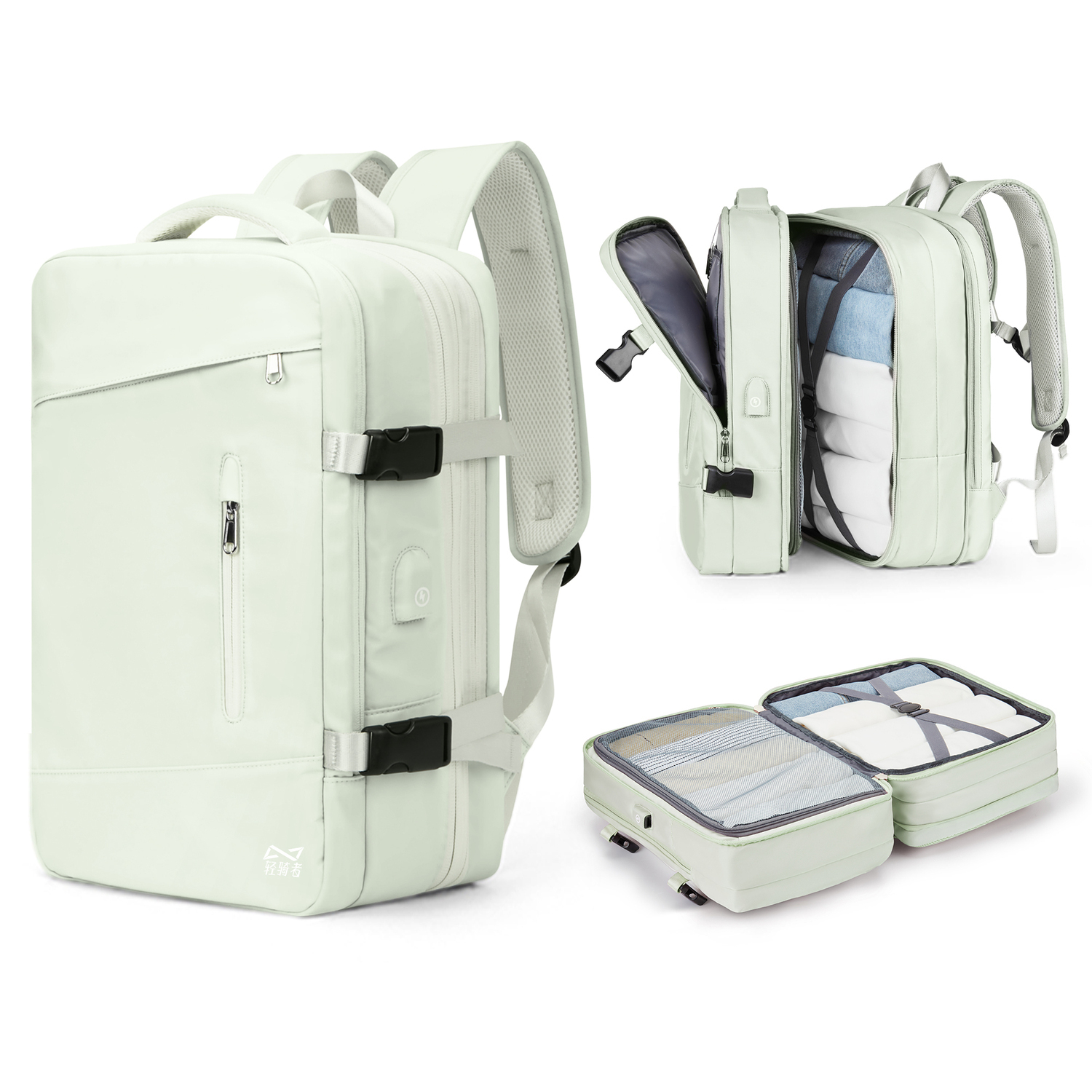 

KEYSTREET Тканевый дорожный рюкзак унисекс разноцветный, Mint Green[Includes Wet-Dry Separation Pocket+Expandable Capacity]