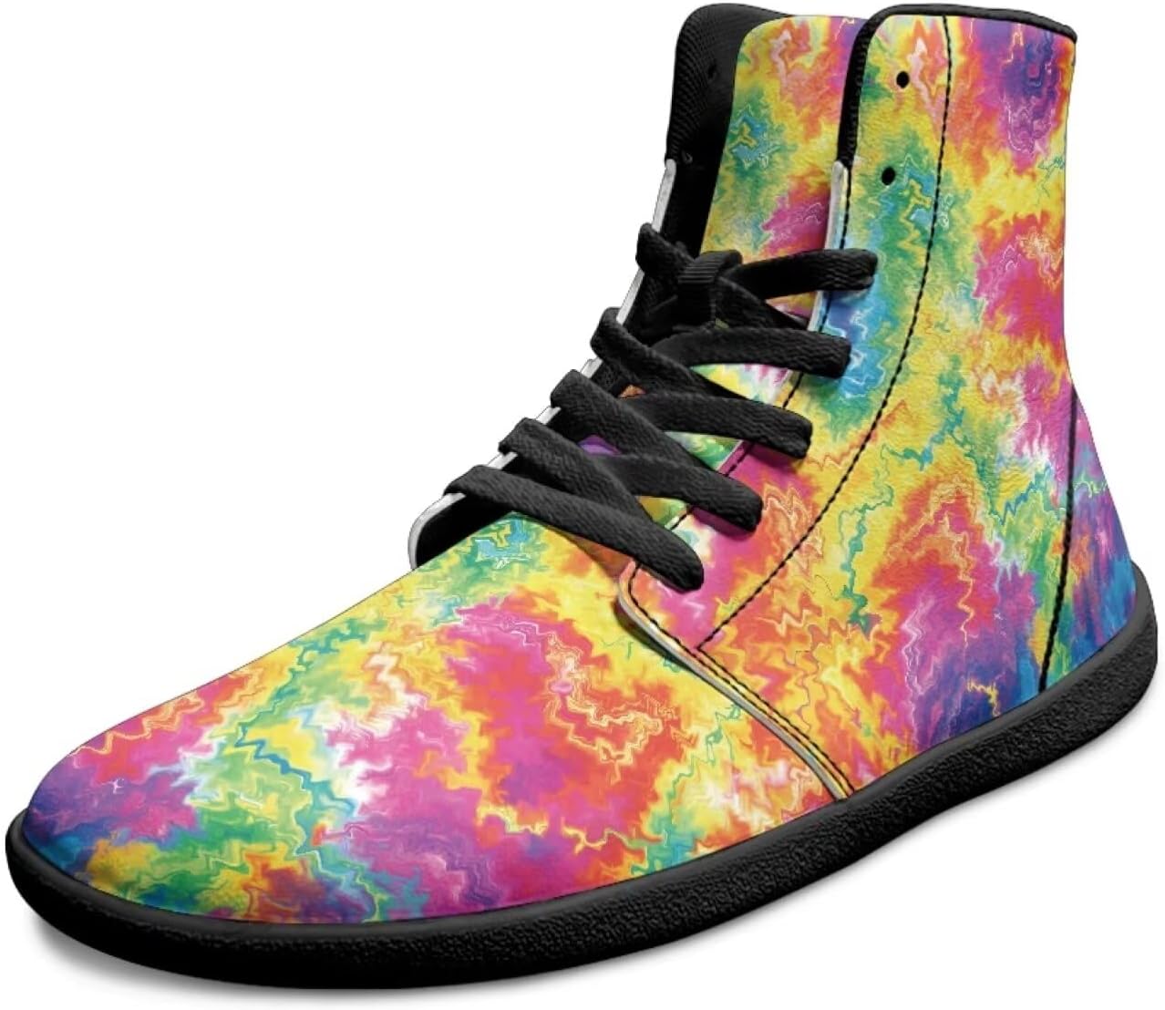 

Мужские широкие кроссовки Binienty для ходьбы, высокие минималистичные кеды с противоскользящим покрытием и нулевым перепадом высоты подошвы, спортивные кроссовки, размеры US 6-14, Rainbow Swoon