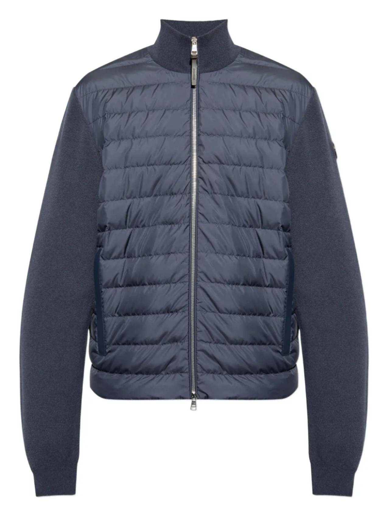 

Стеганый трикотажный кардиган со вставками от Moncler, синий