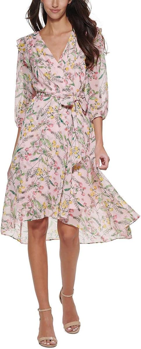 

Платье Tommy Hilfiger с принтом и рукавами-фонариками, имитацией запаха, Pink