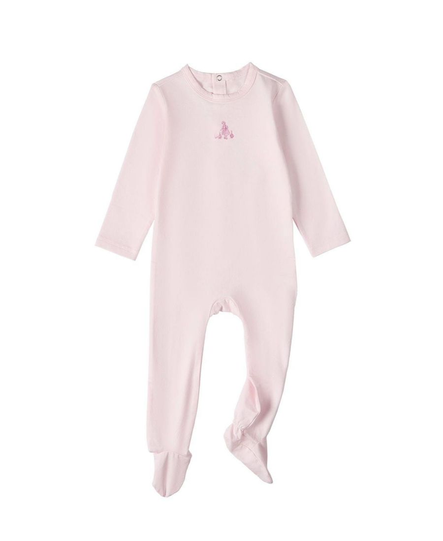 

Детский комбинезончик для девочек "Девочка и ее ковыляющие уточки" из хлопка MeMoi, Baby pink