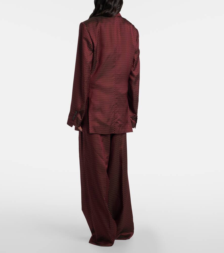 Широкие брюки с высокой посадкой и поясом Dries Van Noten, Burgundy — фото 3