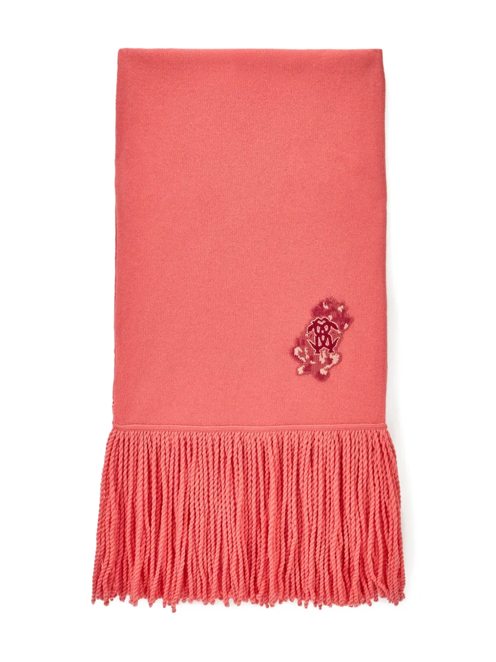 

Шарф с логотипом и бахромой Roberto Cavalli, розовый