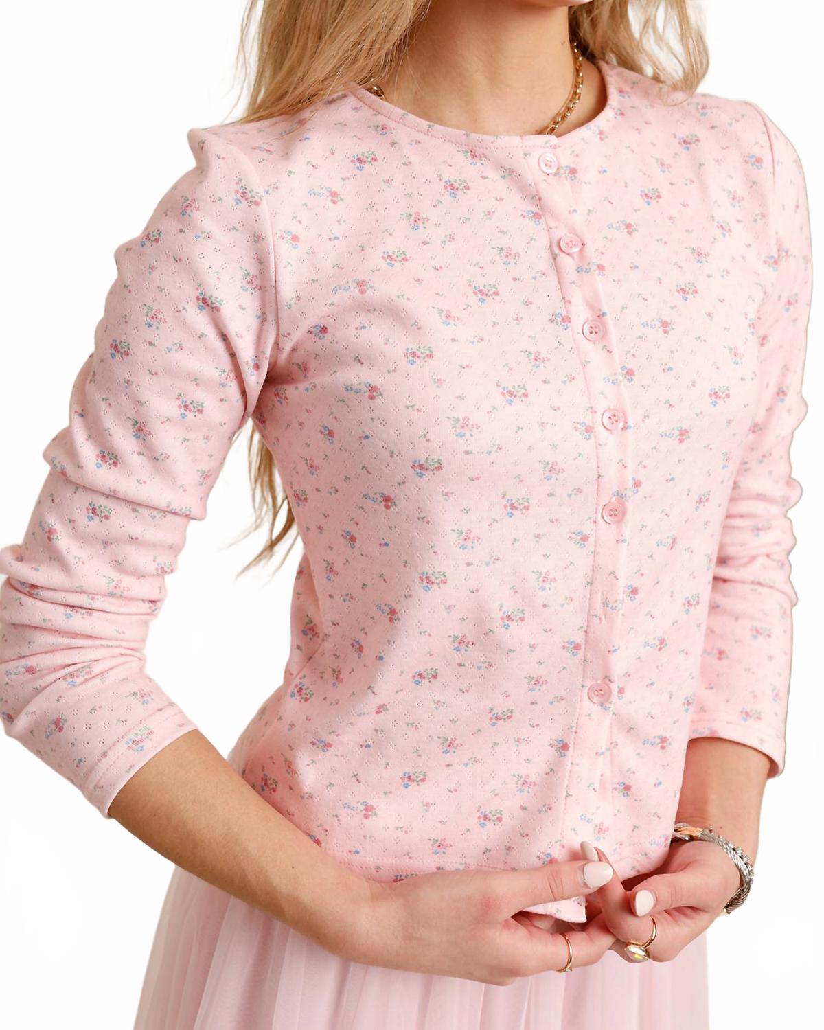 

Кардиган Fleur Pointelle в розовом цвете Mimosa