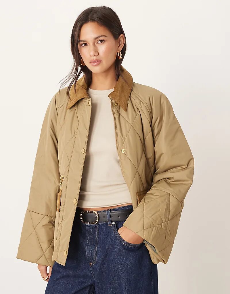 

Стеганая куртка Barbour Martha в цвете «армейский коричневый/старинный тартан»