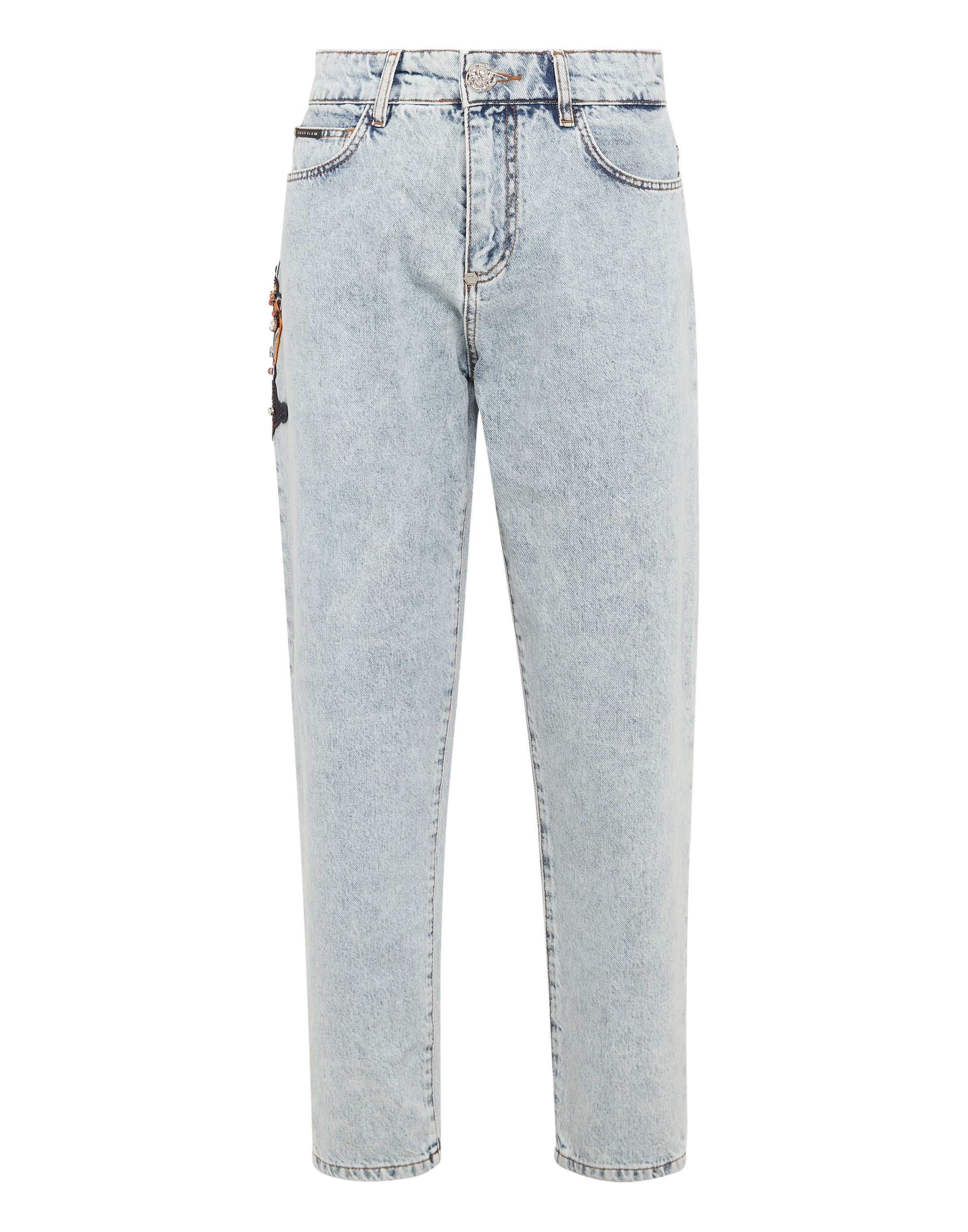 

Джинсовые брюки Mom Fit Paisley PHILIPP PLEIN, цвет miami blue