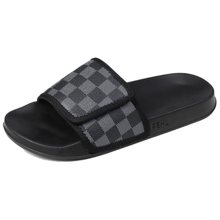 PEHL Сланцы Slide Slippers мужские черная клетка/белая клетка — фото 3