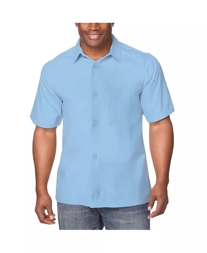 

Мужская немнущаяся короткорукавная рубашка Oxford Dress Shirt KingSize, синий