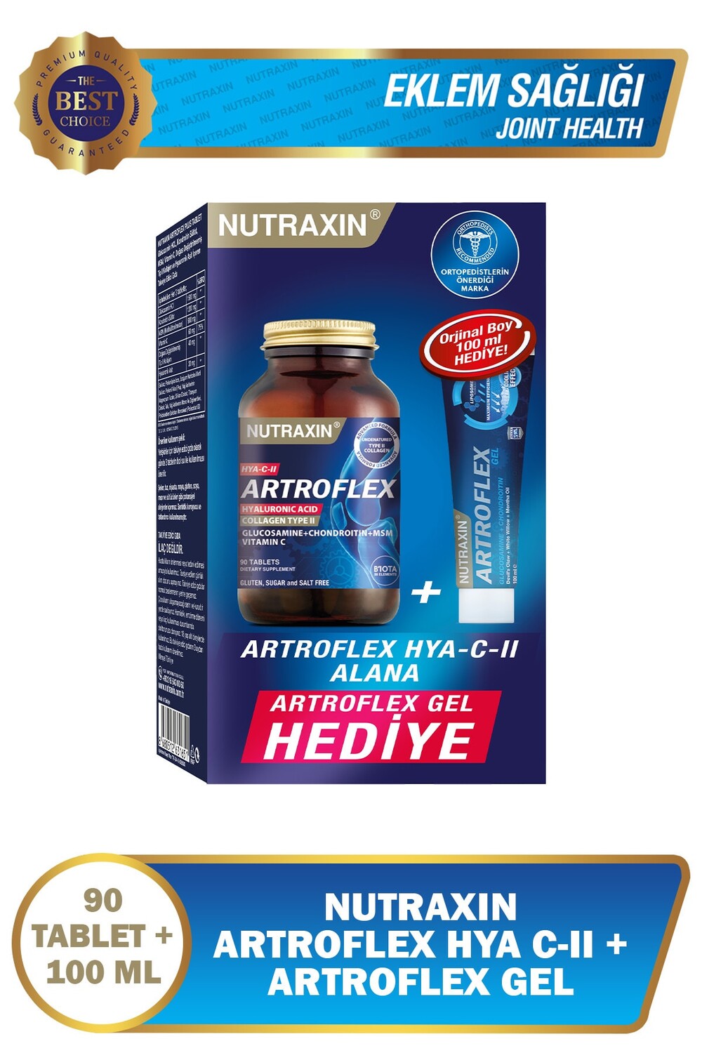 

Nutraxin Artroflex - Глюкозамин Hya C-II 90 таблеток Artroflex Gel Gift