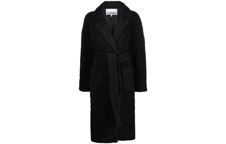 

GANNI Женское черное пальто Black, Black
