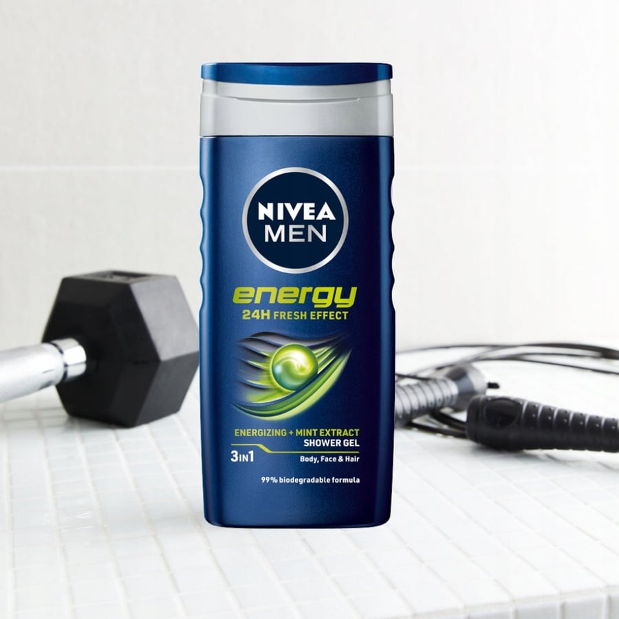 Гель для душа NIVEA MEN ENERGY 3в1 мужской тонизирующий 250 мл x5 — фото 3