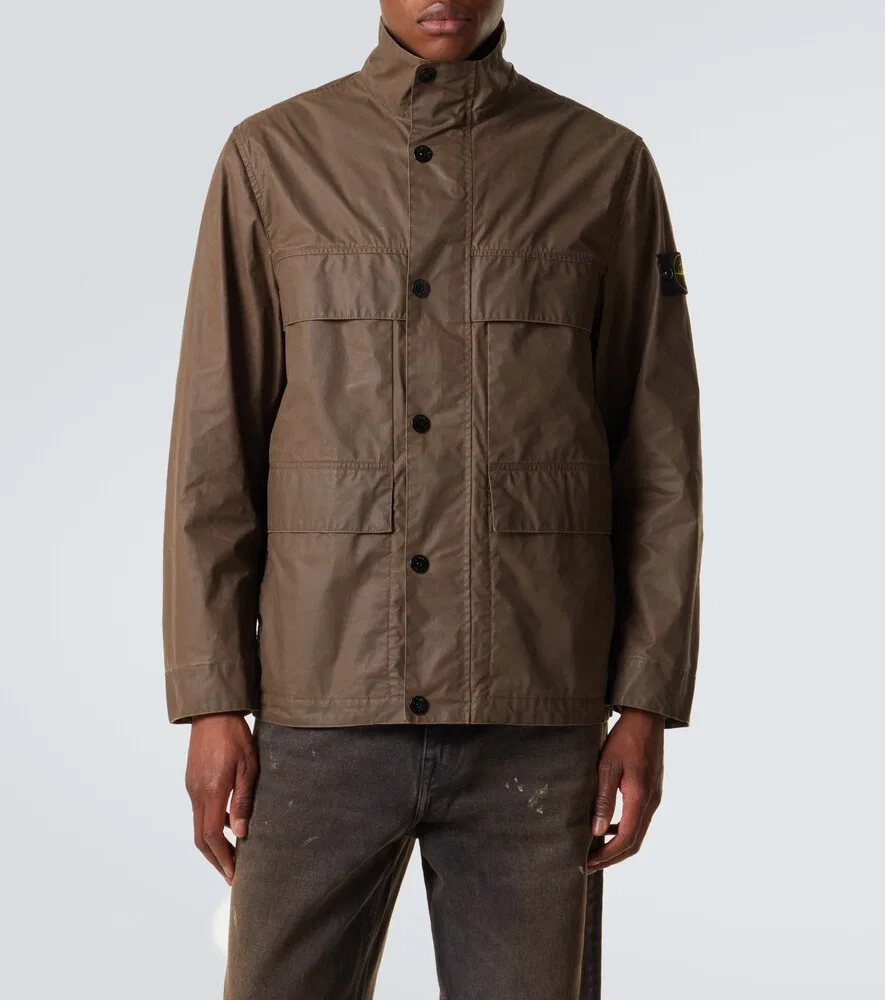 Полевая куртка из брезента с капюшоном Stone Island, коричневый — фото 3