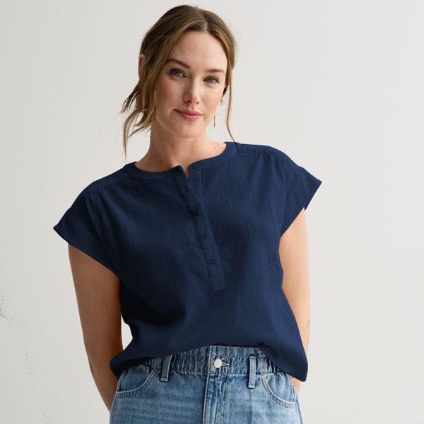 

Женский топ с рукавом долман на запах Sonoma Goods For Life, синий