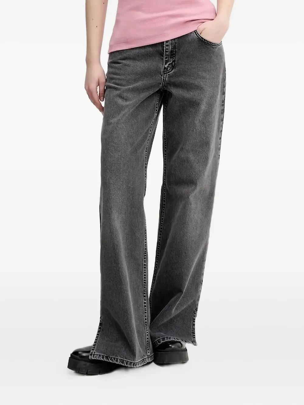 

Прямые джинсы с нашивкой-логотипом Karl Lagerfeld Jeans, серый