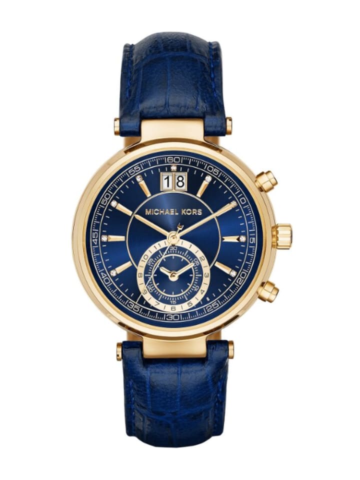 

Michael Kors Женские часы синего цвета, кожаный ремешок, модель: MK2425 Sawyer Lady