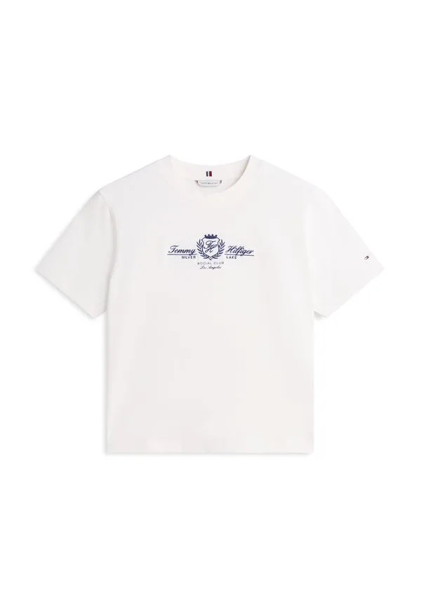 Футболка свободного кроя с вышитым логотипом crest. Tommy Hilfiger, Ecru — фото 4