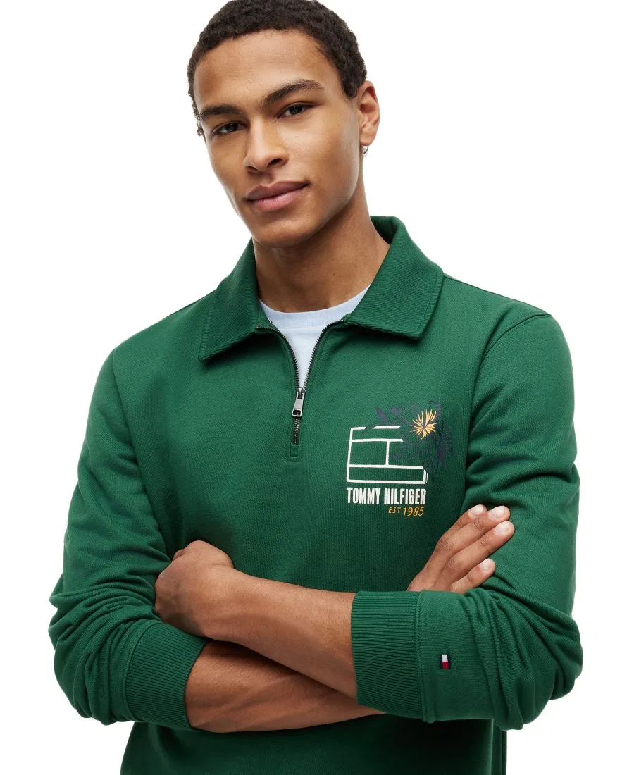 Мужская летняя футболка с цветочным принтом Tommy Hilfiger, Street Green — фото 3