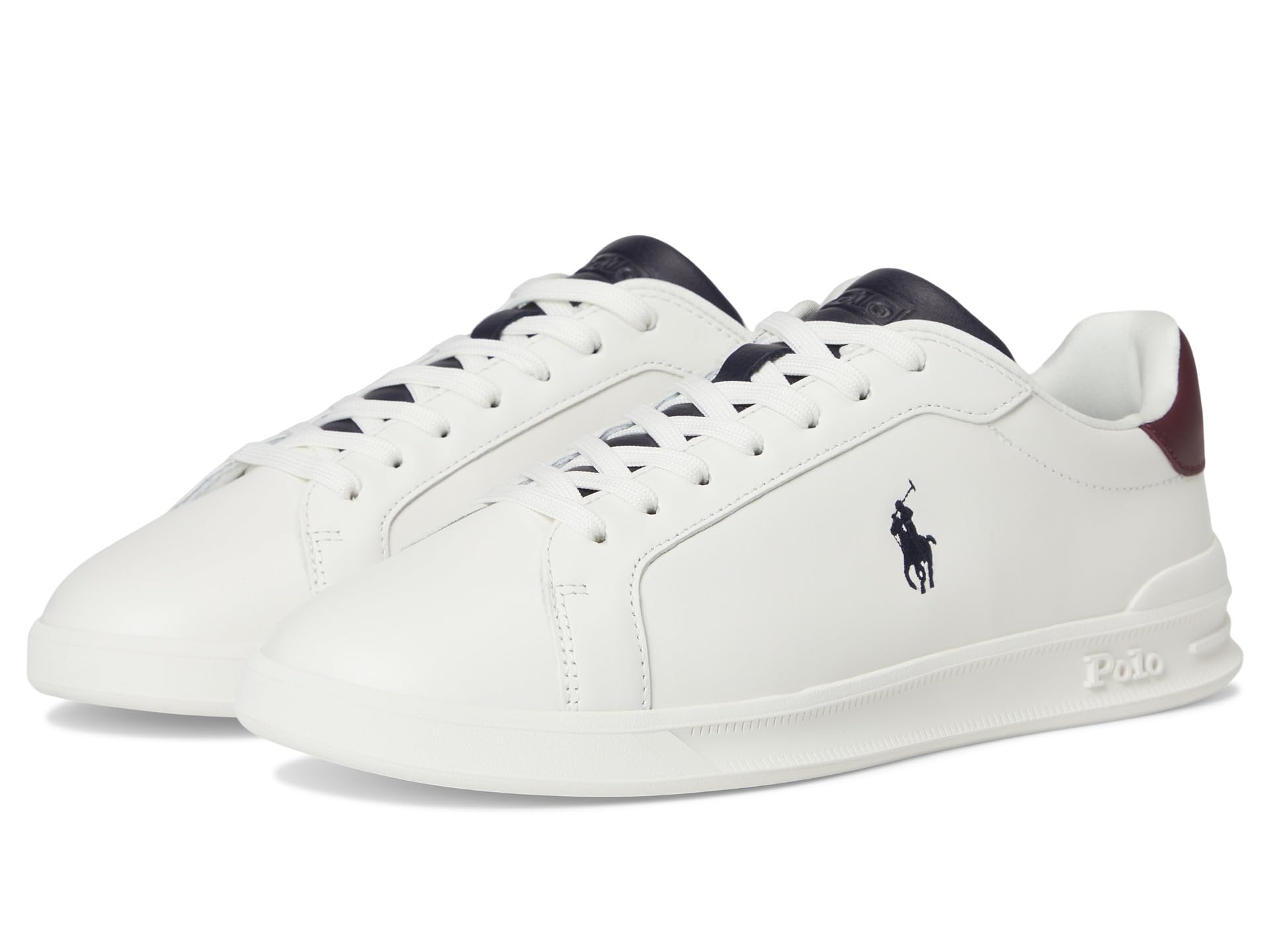 

Кроссовки Polo Ralph Lauren Heritage Court II Nappa Leather Sneakers, цвет Off-White/Navy/Wine