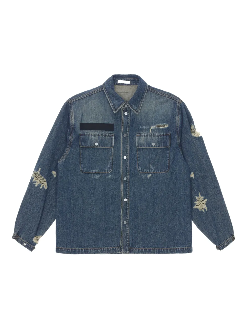 

Джинсовая куртка с эффектом потертости Helmut Lang, синий