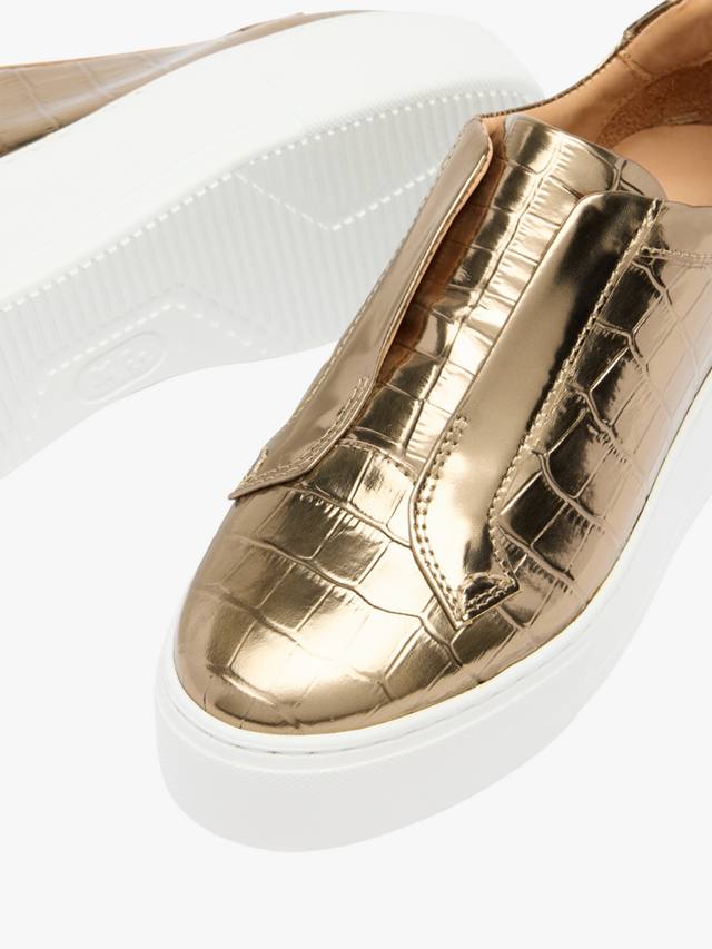 Кроссовки Park Up Leather Laceless Flatform Russell & Bromley, Gold — фото 4