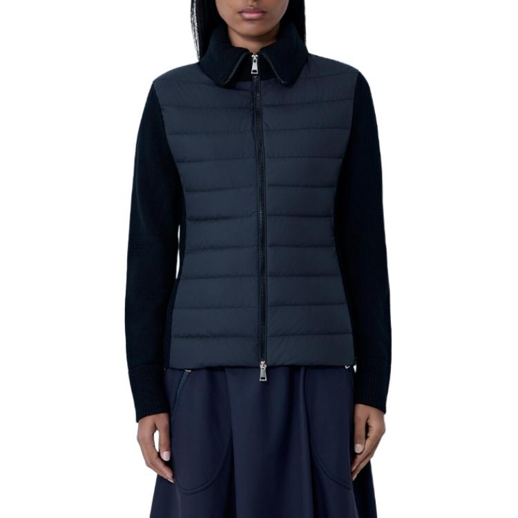 

Куртка с вязаными рукавами и стеганой отделкой Moncler, черный