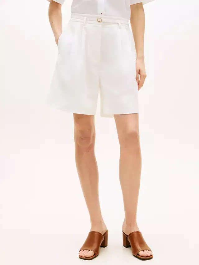 Шорты с широкими штанинами и поясом Tommy Hilfiger, White