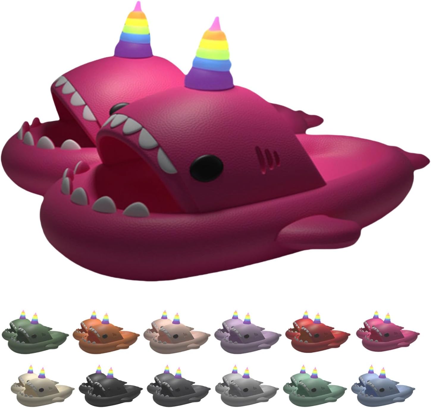 

Тапочки «Единорог-акула» для мужчин и женщин, светящиеся в темноте, из мягкого ЭВА, летние, нескользящие, быстросохнущие Generic