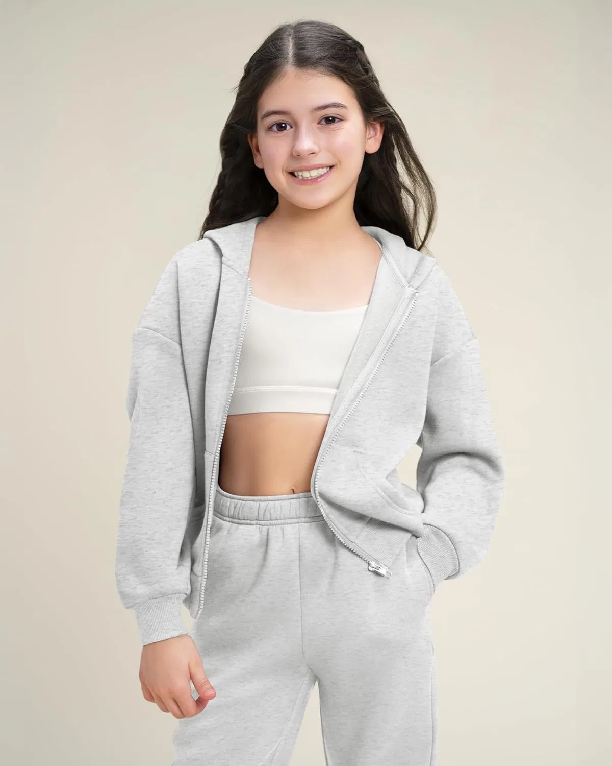 Детский спортивный костюм Stelle, толстовка и брюки, Light Heather Grey — фото 2