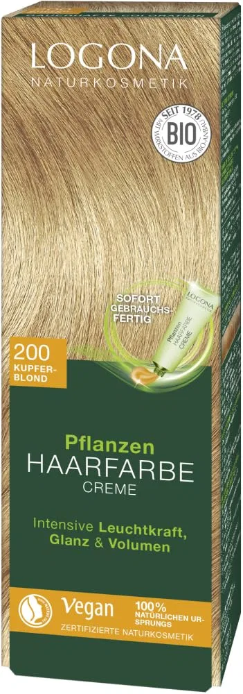 Крем-краска для волос Logona Plant Hair Colour 200 Медный блонд (6 x 150 мл) Logona — фото 2