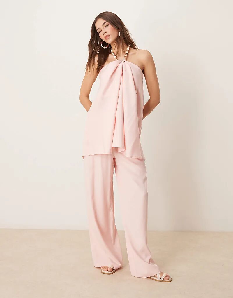 

Брюки ASOS DESIGN суперширокого кроя, светло-розового цвета