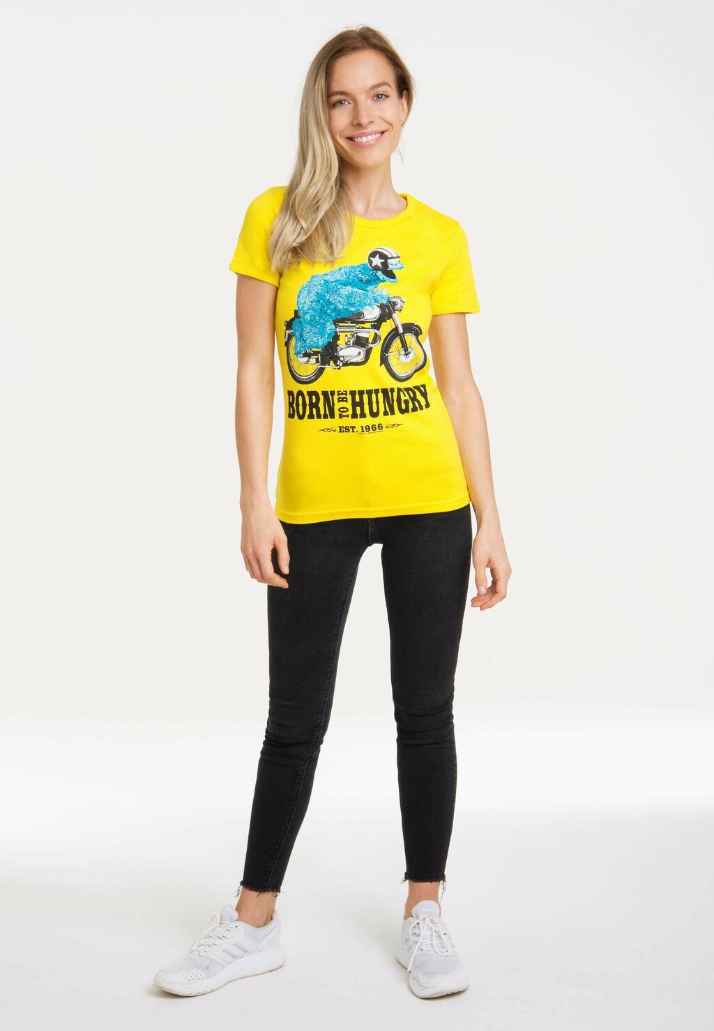 

Футболка с принтом SESAMSTRASSE KRÜMELMONSTER MOTORRAD LOGOSHIRT, желтый