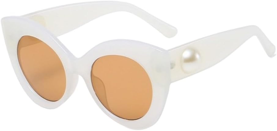 

Модные солнцезащитные очки «кошачий глаз» в крупной оправе, женские солнцезащитные очки для активного отдыха и путешествий, защита от ультрафиолета UV400 UJNHGQ, White Tea