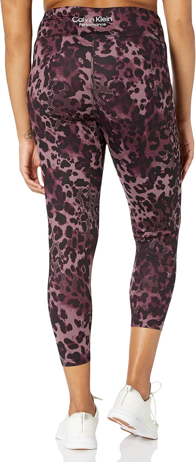 Женские леггинсы Calvin Klein Performance Plus Size 7/8 с двухсторонним персиковым узором Interlock, Leopard Java — фото 2