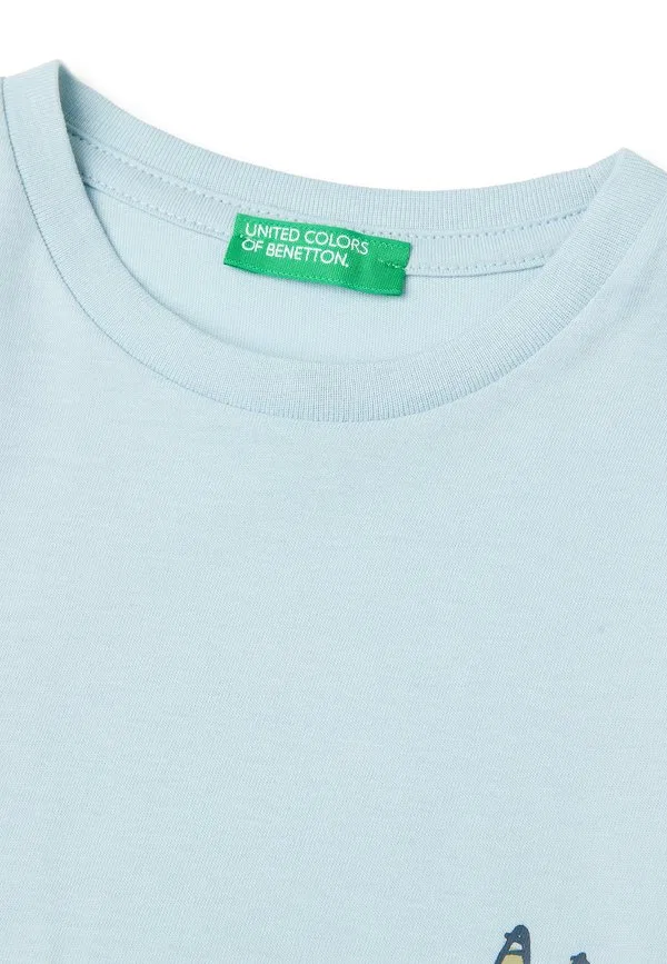 Футболка с круглым вырезом и принтом United Colors Of Benetton, Blue — фото 3