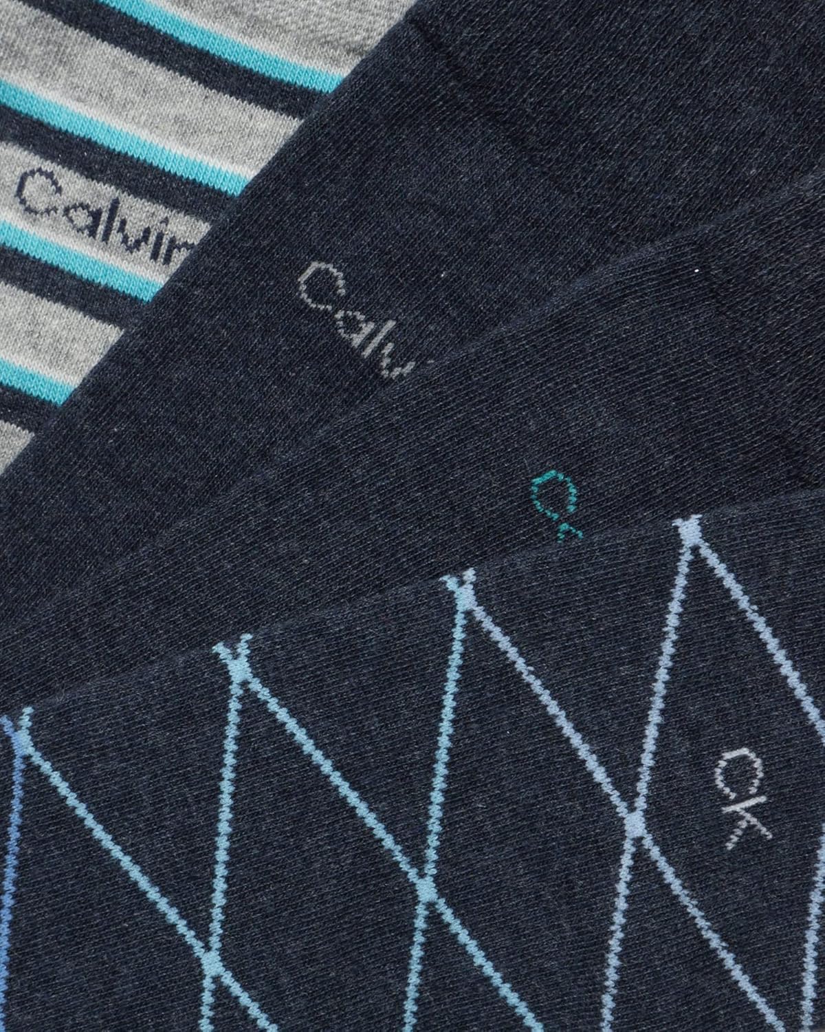 Мужские носки Calvin Klein под повседневную одежду - 8 пар мягких рабочих носков из хлопковой смеси для мужчин, для повседневного делового и официального ношения, Dark Denim Pattern — фото 3