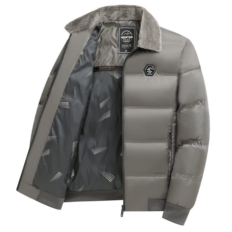 

Пуховик мужской с лацканом Moderate VanCamel, светло-серый