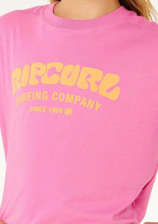 Футболка свободного кроя с принтом "surf puff" Rip Curl, Super Pink — фото 3