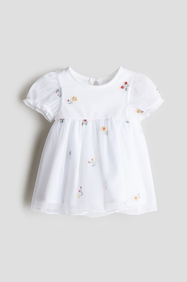 

Платье-Боди из вышитого тюля H&M, мультиколор
