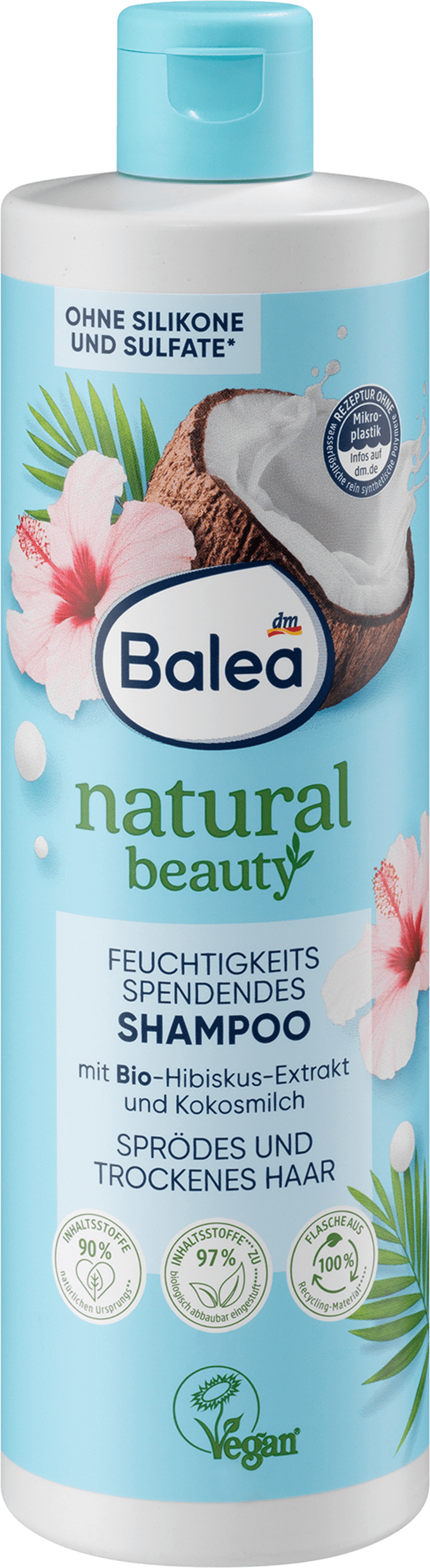 

Шампунь Balea Shampoo Natural Beauty Hibiskus-Extrakt und Kokosmilch, 400 ml