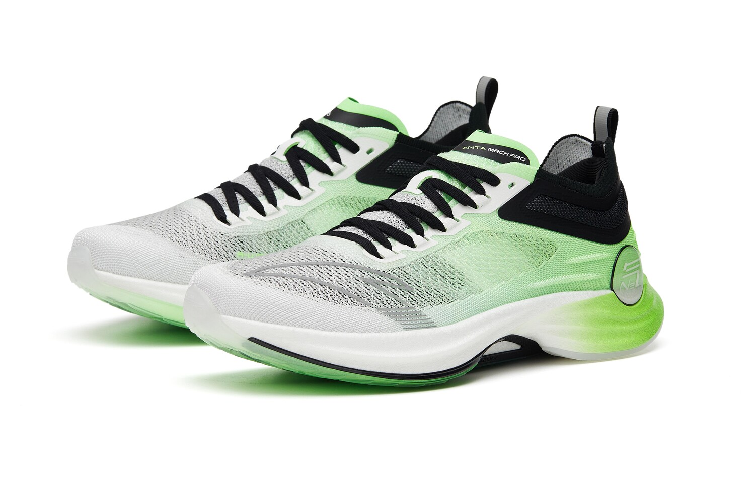Кроссовки Mach Pro для бега мужские с низким верхом Paper White/Symphony Green/Black Anta — фото 3