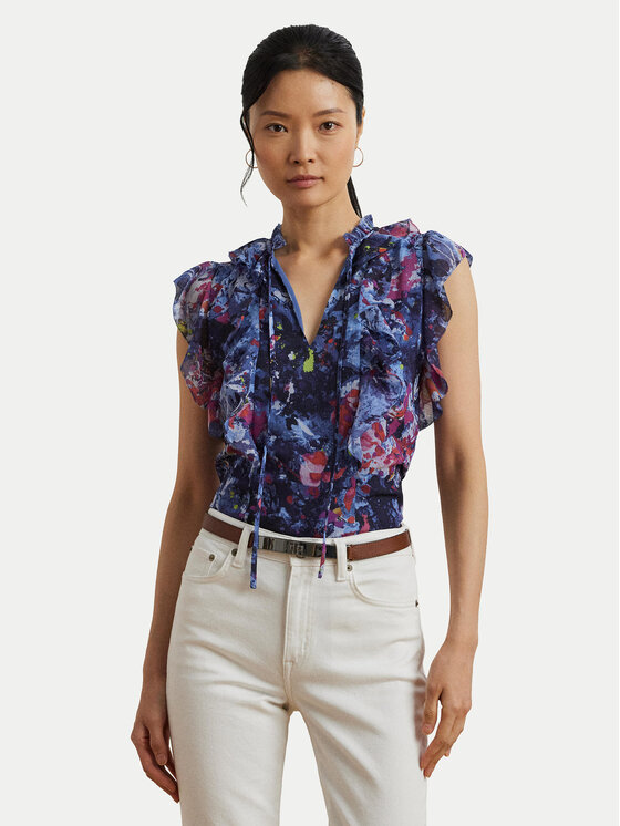 

Блузка relaxed fit 200970718001 Lauren Ralph Lauren, синий