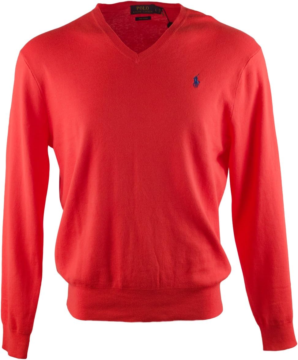 

Свитер Polo Ralph Lauren с длинным рукавом и V-образным вырезом, для высоких и крупных мужчин, Spice Berry
