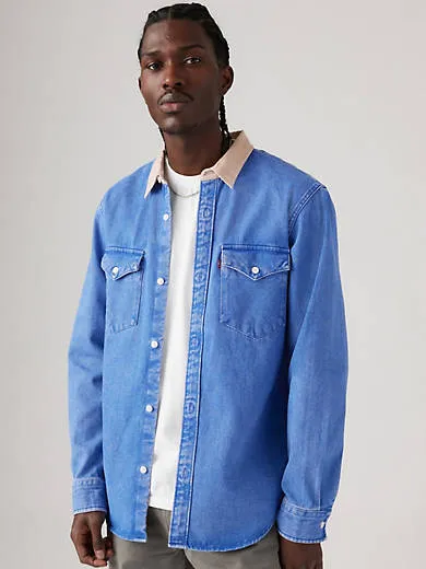 

Рубашка свободного кроя в стиле вестерн Levi's, синий