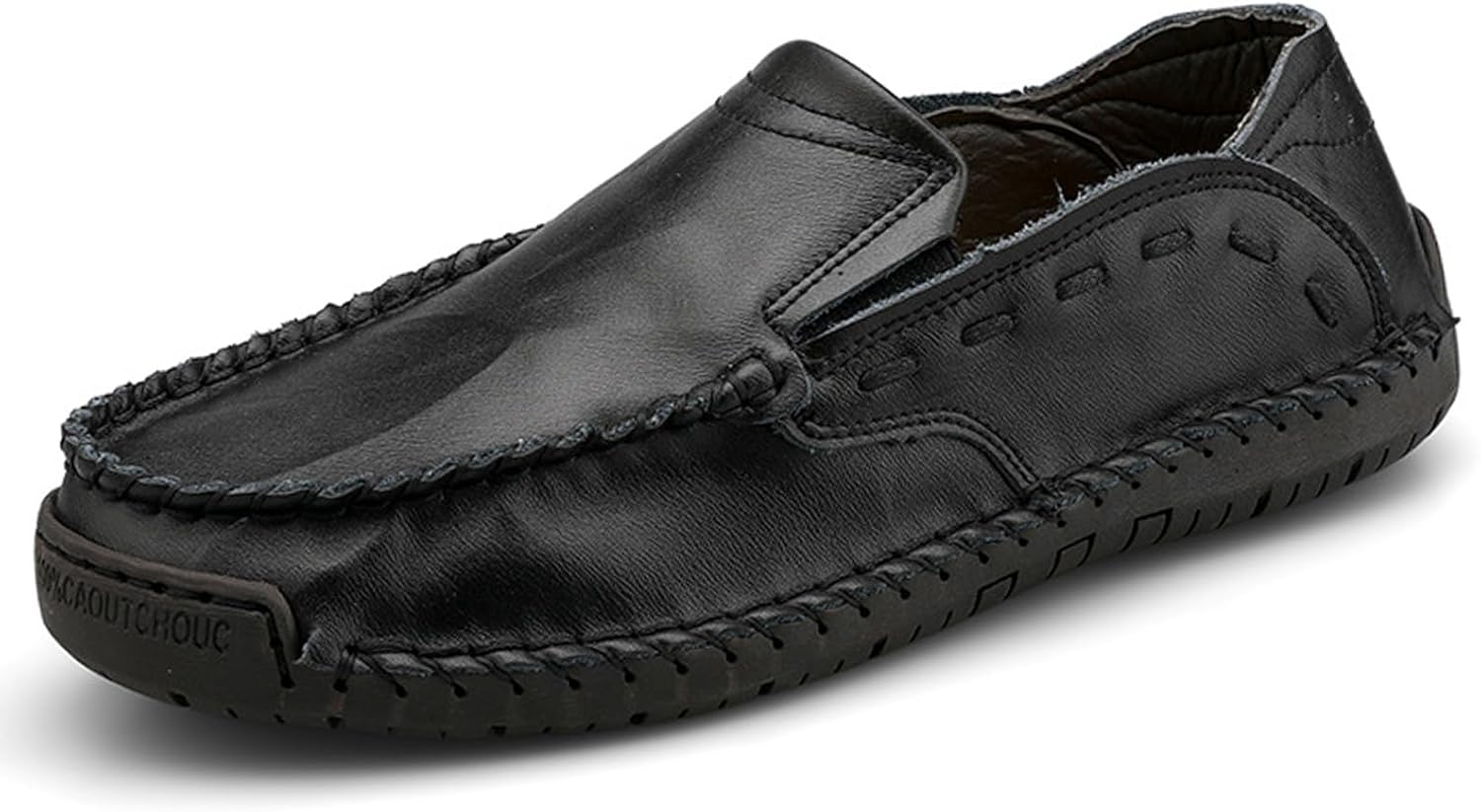 

Мужские комфортные лоферы с плоской подошвой без застежек, мягкая кожа, классические ручной работы, повседневная обувь для прогулок, нескользящая платформа, лоферы Myctfiyst, черный