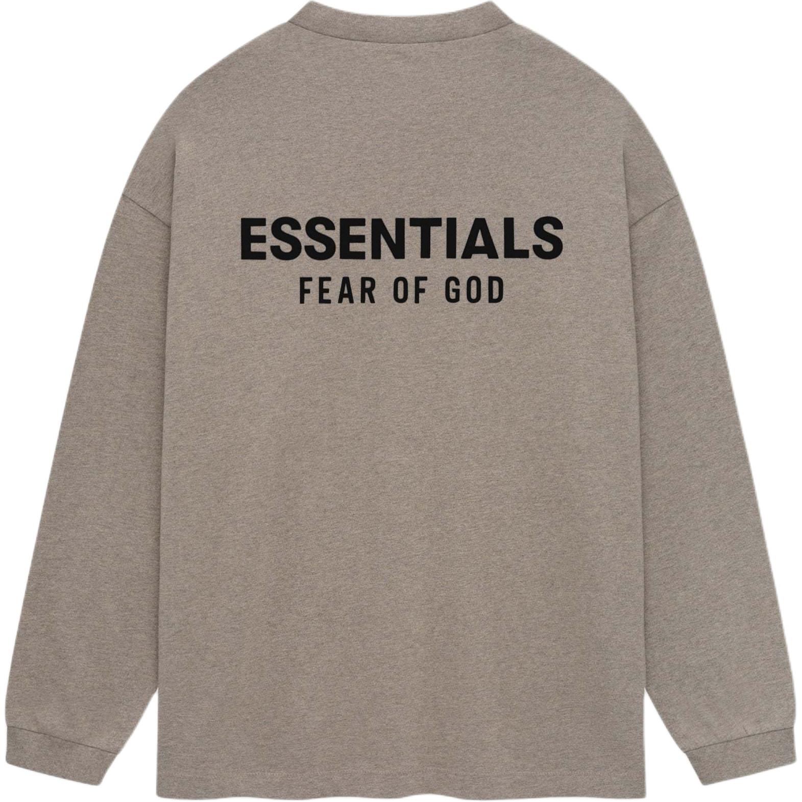 Длинный рукав Футболка Fear Of God Essentials, Темный Пыльно-Серый/Вересково-Серый — фото 2