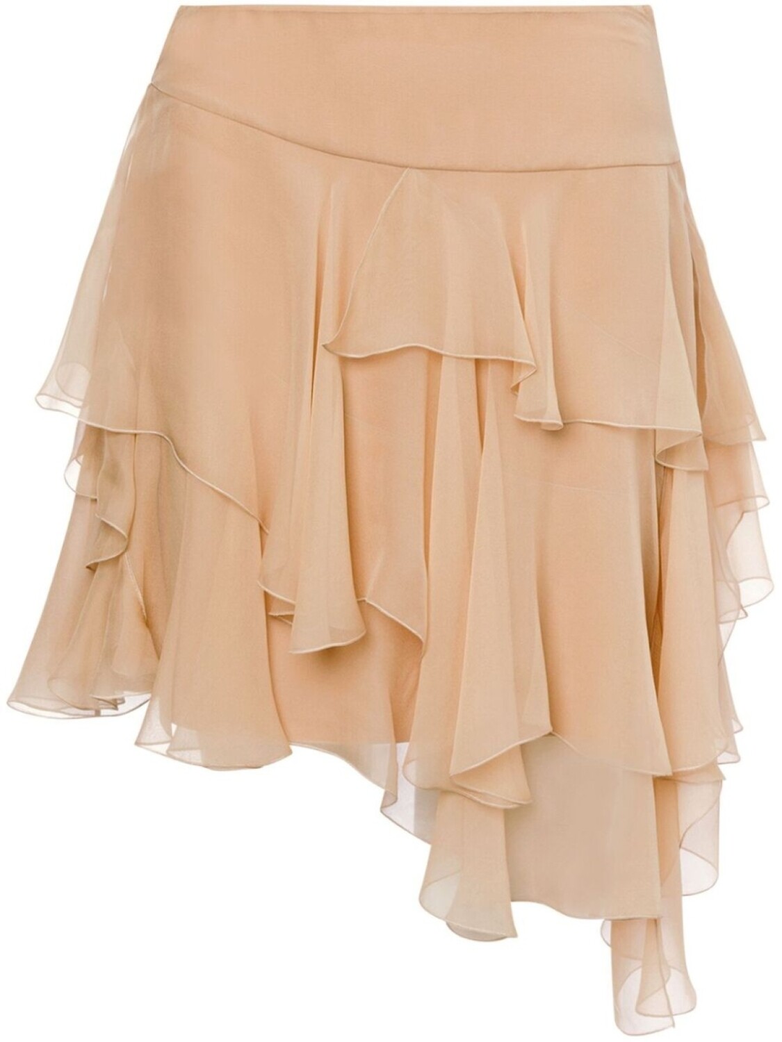 

Alberta Ferretti юбка мини с оборками, нейтральный